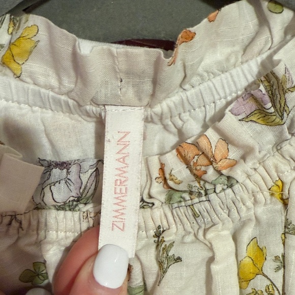 Zimmermann Kids' Jeannie Floral Print Ruffle Trim Cotton Dress - Picture 9 of 10